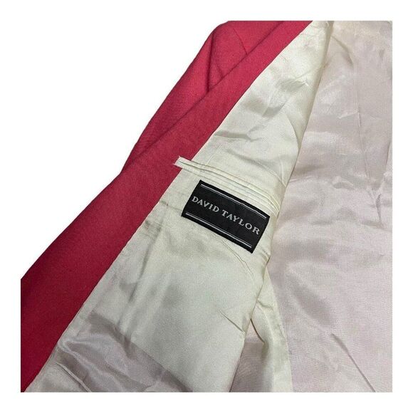 Pink "David Taylor" L Men 42 Blazer Sport Coat Unusual Front Pocket Activewear - Picture 6 of 10